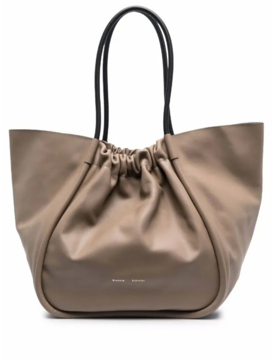 Proenza Schouler Handbags - PROENZA SCHOULER | Luxury Calf Leather Ruched Tote Bag | Beige
